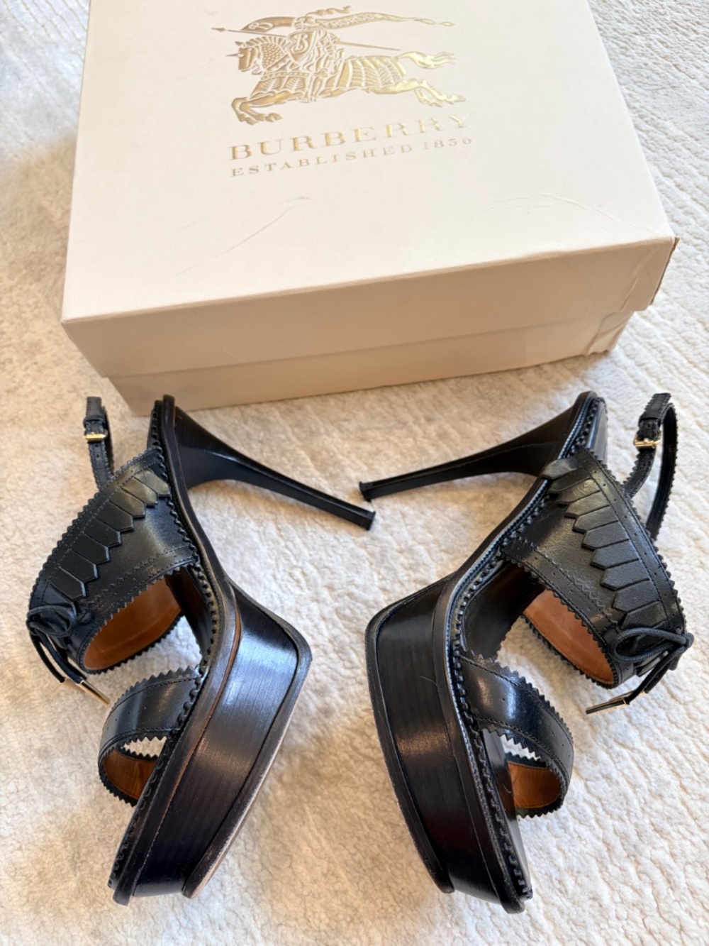 Burberry Stiletto Platform Sandals View 6